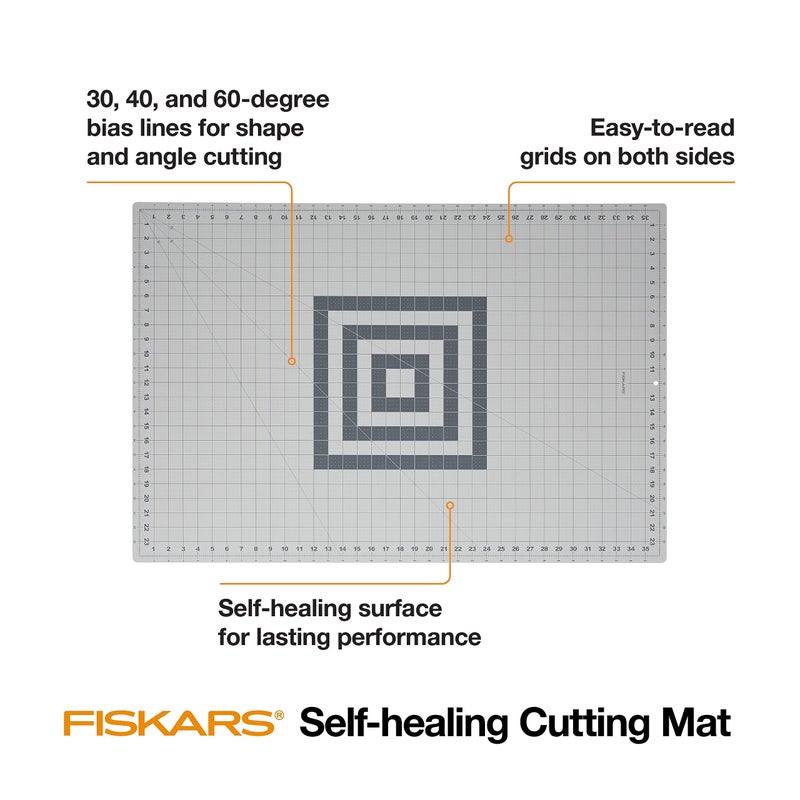 Fiskars Self Healing Cutting Mat with Grid for Sewing, Quilting, and Crafts - 24" x 36” Grid - Gray - Image 2