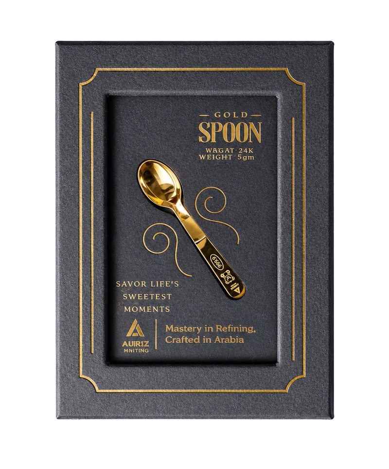 AURIZ MINTING Rizan Jewellery - Auriz Minting 5Gm 24K Gold Spoon 999.9 Purity - 5 Grams - Image 1