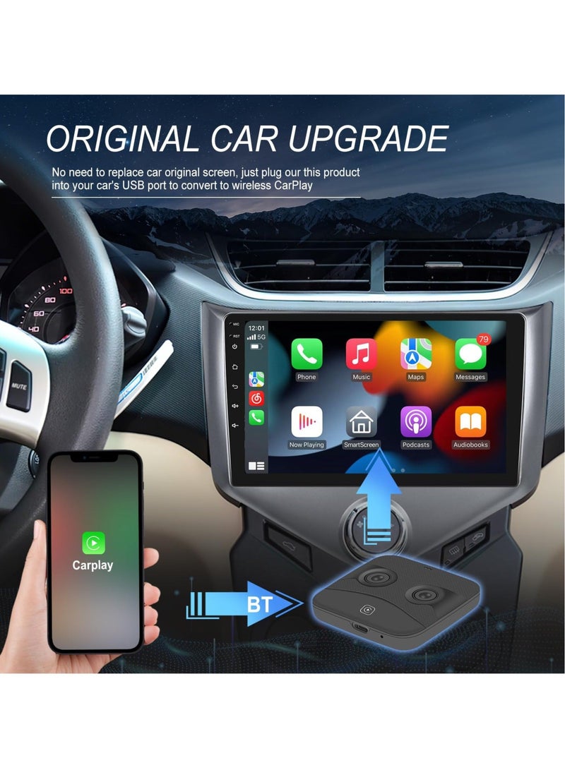 Captaintech Wireless CarPlay, Adapter for All Factory Wired CarPlay Cars, CarPlay Wireless Dongle Plug & Play Converts Wired CarPlay to Wireless for Factory Wired CarPlay Cars Ai Box Adapter USB Type C - Image 3