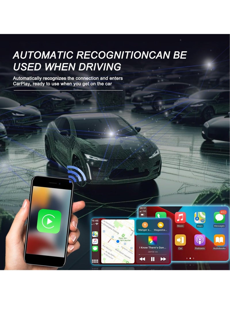 Captaintech Wireless CarPlay, Adapter for All Factory Wired CarPlay Cars, CarPlay Wireless Dongle Plug & Play Converts Wired CarPlay to Wireless for Factory Wired CarPlay Cars Ai Box Adapter USB Type C - Image 2