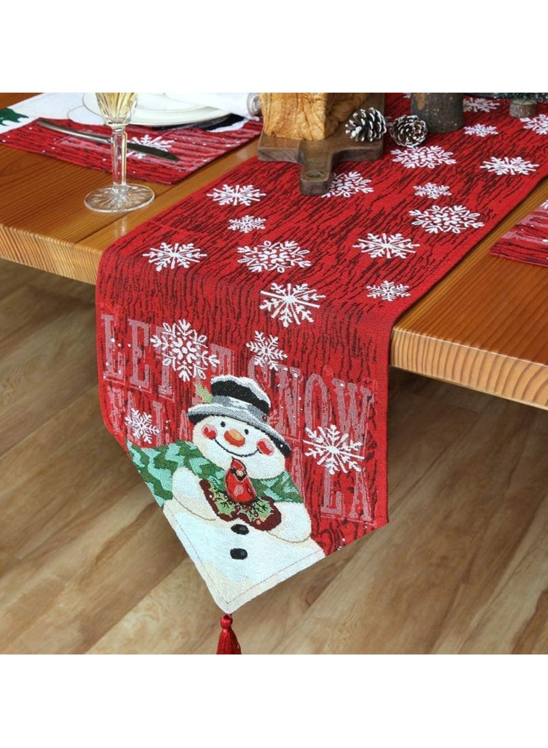 AUTOYSUR Christmas Embroidered Table Runner Holly Poinsettia Christmas Table Runner Christmas Dinner Decoration Christmas Flower Table Runner Christmas Table Decorations - Image 2