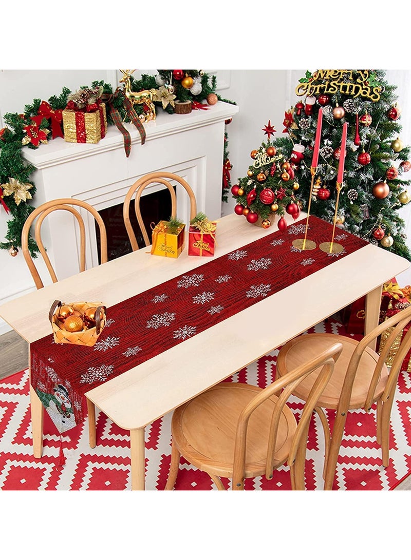 AUTOYSUR Christmas Embroidered Table Runner Holly Poinsettia Christmas Table Runner Christmas Dinner Decoration Christmas Flower Table Runner Christmas Table Decorations - Image 3