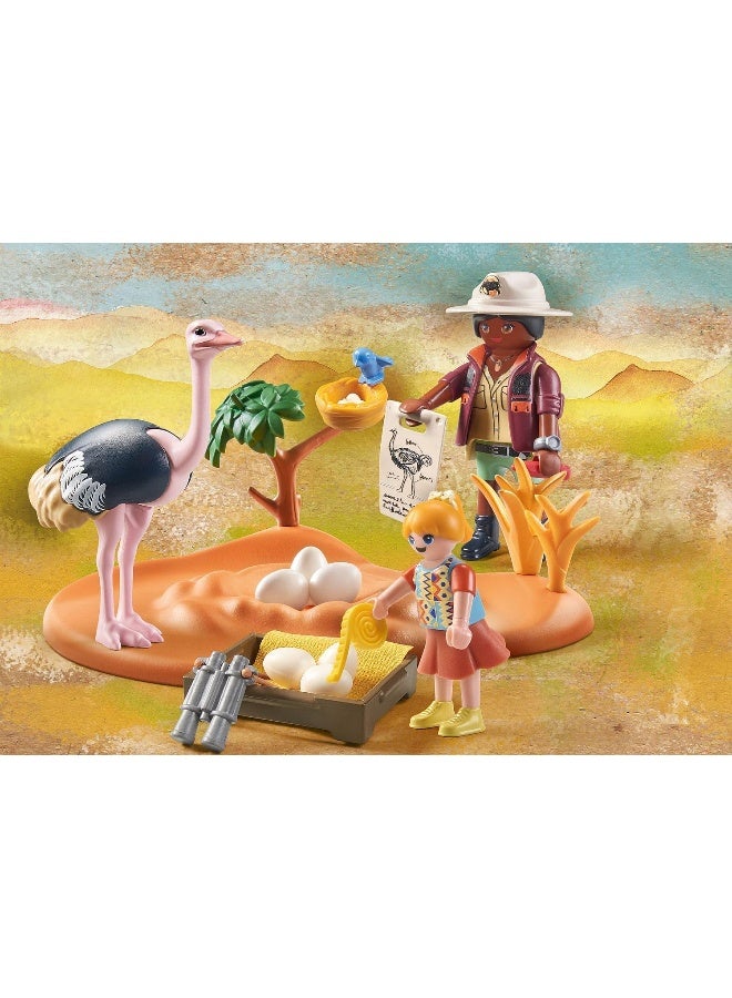بلاي موبيل بلايموبيل ويلتوبيا – مجموعة عش النعامة | مجسمات، حيوانات نعامة، إكسسوارات العش وعناصر لعب إبداعية في عالم الحياة البرية | موديل 71296 | لعبة إبداعية للأطفال بعمر 4 سنوات فما فوق | 71296 - Image 3