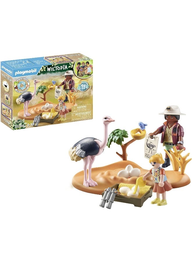 بلاي موبيل بلايموبيل ويلتوبيا – مجموعة عش النعامة | مجسمات، حيوانات نعامة، إكسسوارات العش وعناصر لعب إبداعية في عالم الحياة البرية | موديل 71296 | لعبة إبداعية للأطفال بعمر 4 سنوات فما فوق | 71296 - Image 1