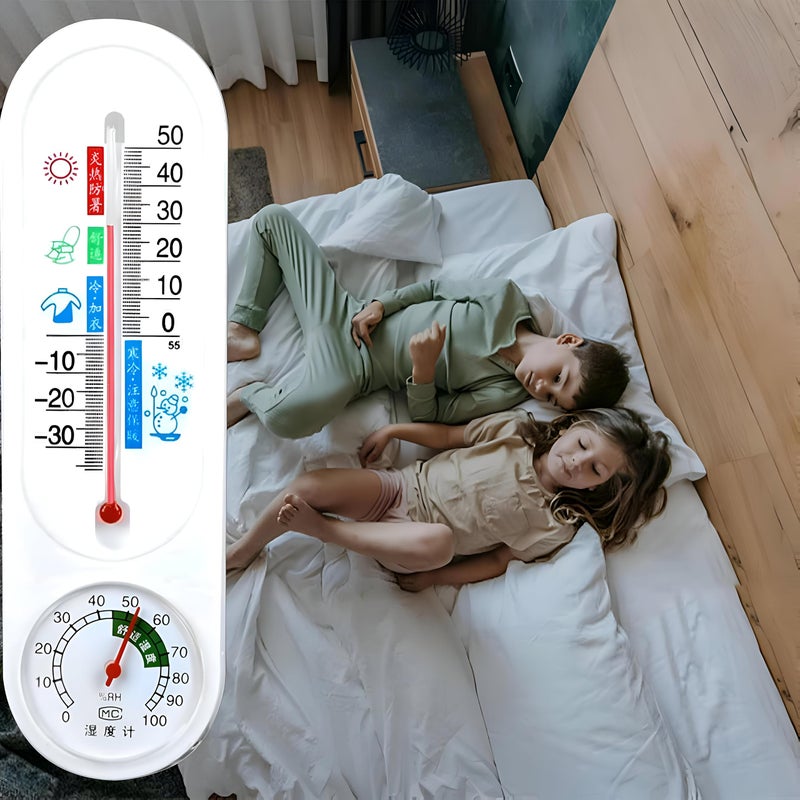 Wall Mounted Accurate Indoor Humidity Thermometer - Room Thermometer for Home Use in Bathroom, Living Room, Kids Room, High Accuracy Temperature Readings (1 Thermometer) - Image 1
