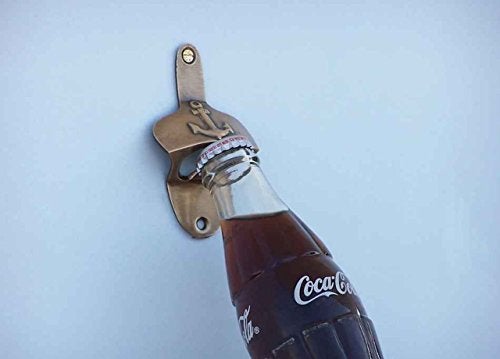 Handcrafted Nautical Decor فتاحة زجاجات حائطية على شكل مرساة من هامبتون نوتيكال، 3 إنش، نحاس عتيق - Image 5