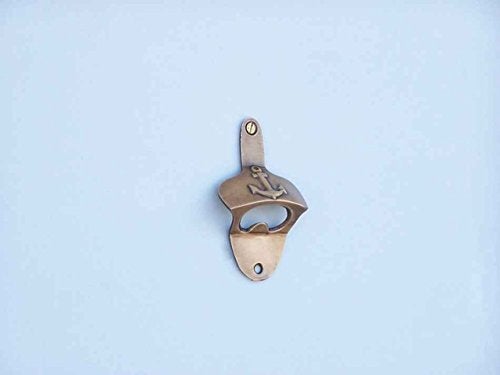 Handcrafted Nautical Decor فتاحة زجاجات حائطية على شكل مرساة من هامبتون نوتيكال، 3 إنش، نحاس عتيق - Image 3