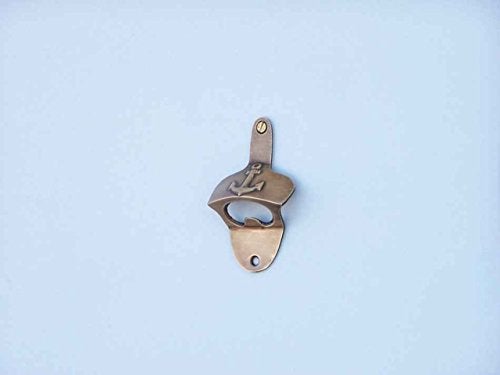 Handcrafted Nautical Decor فتاحة زجاجات حائطية على شكل مرساة من هامبتون نوتيكال، 3 إنش، نحاس عتيق - Image 4