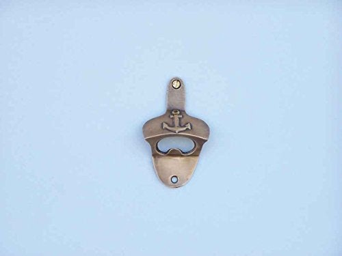 Handcrafted Nautical Decor فتاحة زجاجات حائطية على شكل مرساة من هامبتون نوتيكال، 3 إنش، نحاس عتيق - Image 2