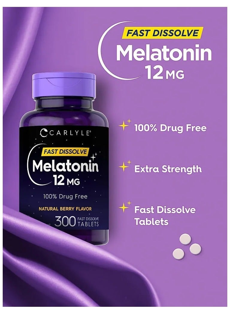 Carlyle ميلاتونين سريع الذوبان 12 ملغ 300 قرص - Image 2