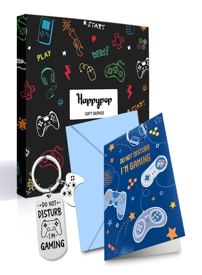 Happy Pop Gamer Gifts for Men - Funny Socks for Men Women, Gaming Socks for Teens with Greeting Card and Keychain - Image 2