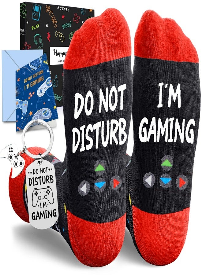 Happy Pop Gamer Gifts for Men - Funny Socks for Men Women, Gaming Socks for Teens with Greeting Card and Keychain - Image 1