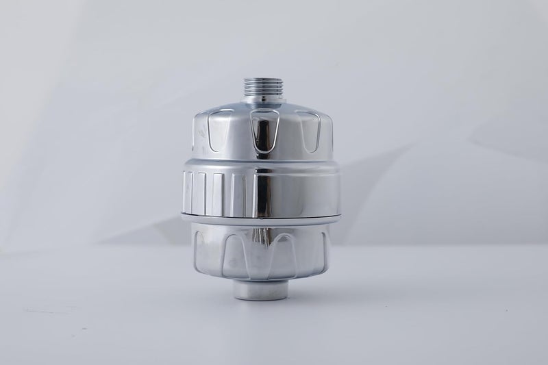 Kuber Industries Shower Filter Element Steel Shower Filter for Hard Water 9 In 1 Hard Water Filter for Chlorine Removal 15 Stages Compound Filter Set W3015 Silver - Image 1