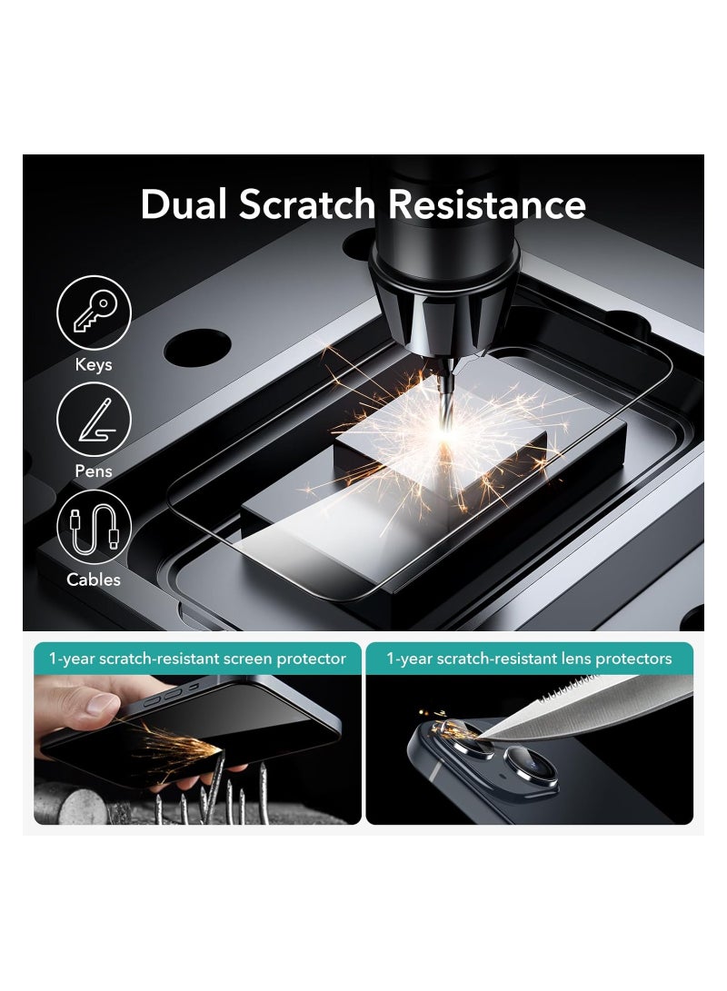 ELTRAZONE ELTERAZONE Compatible with iPhone 15 plus Screen Protector Set, 2.5D Curved Edges, Full-Coverage 5D Tempered Glass, Military-Grade Protection, Scratch Resistant - Image 4