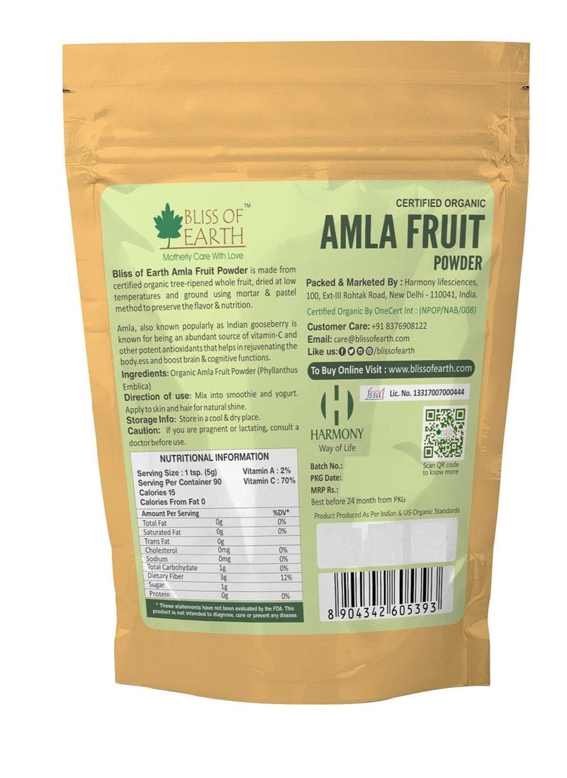 BLISS OF EARTH 100% Pure Natural AMLA Powder 453GM Indian Gooseberry Great For Hair Conditioning and Hair Coloring Mixture Natural Vitamin C and Antioxidants Pack of 4  - Image 4