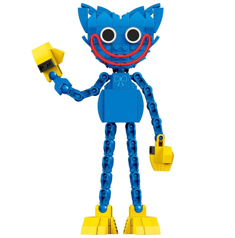 Brickcraft Officially Licensed Poppy Playtime Huggy Wuggy with Posable Limbs and Interchangeable Faces Included 240 Pieces Multicolored Brick Building Set - Image 4