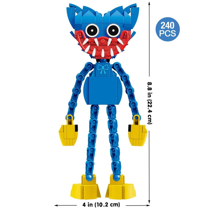 Brickcraft Officially Licensed Poppy Playtime Huggy Wuggy with Posable Limbs and Interchangeable Faces Included 240 Pieces Multicolored Brick Building Set - Image 3