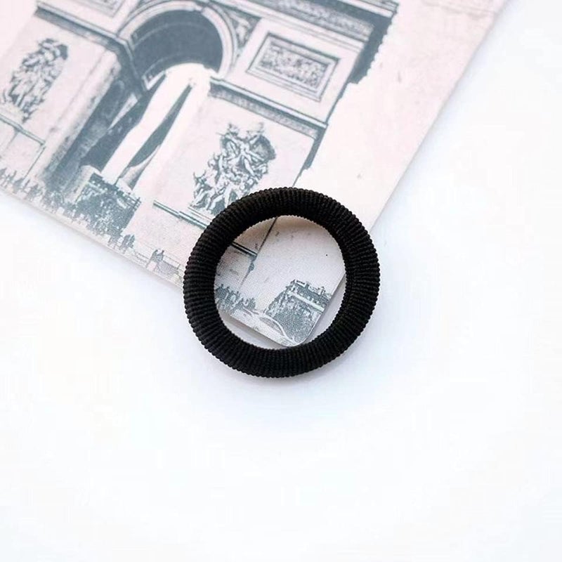 Manshui 200 Pieces Small Seamless Hair ties, Elastic Hair band, Ponytail Holders for Children and Little Girls’ Hair Accessory (Black) - Image 5