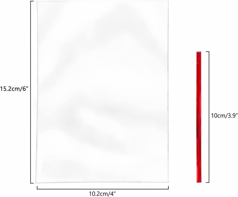 XLSFPY 100PCS Cellophane Bags Clear Plastic Cello Bags 4x6 with 4" Twist Ties 5 Mix Colors - 1.4 mils Thick OPP Treat Bags for Gift Wrapping Packaging Decorations Storage (4'' x 6'') - Image 2