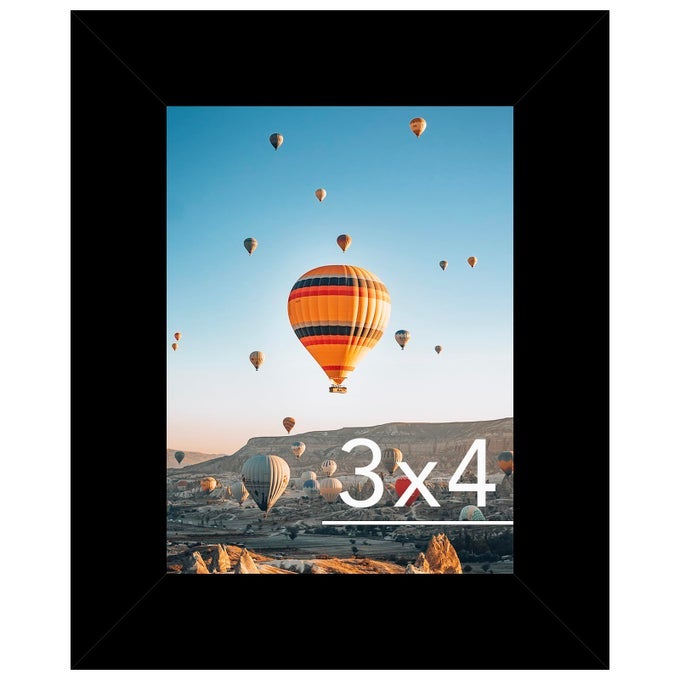 3X4 PICTURE FRAME BLACK FOR TABLETOP OR WALL 3 X 4 WALL GALLERY POSTER PHOTO FRAME WITH SHATTER RESISTANT PLEXIGLASS BLACK