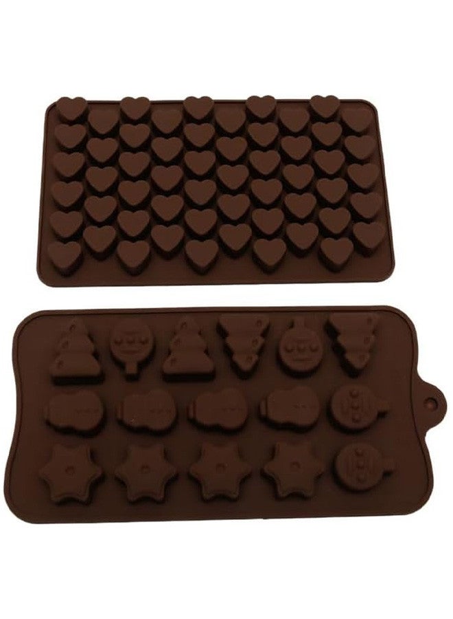 CATANES 2 Pcs Silicone Mold Mini Chocolate Mold Candy Jelly Ice Cube Mold Diy Cake Baking Decorating Tools 22x20x3 Cm Brown  - Image 4