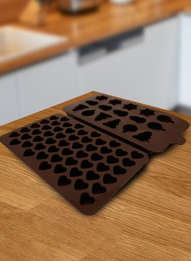 CATANES 2 Pcs Silicone Mold Mini Chocolate Mold Candy Jelly Ice Cube Mold Diy Cake Baking Decorating Tools 22x20x3 Cm Brown  - Image 1