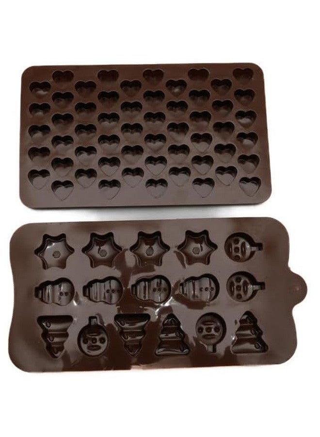 CATANES 2 Pcs Silicone Mold Mini Chocolate Mold Candy Jelly Ice Cube Mold Diy Cake Baking Decorating Tools 22x20x3 Cm Brown  - Image 3