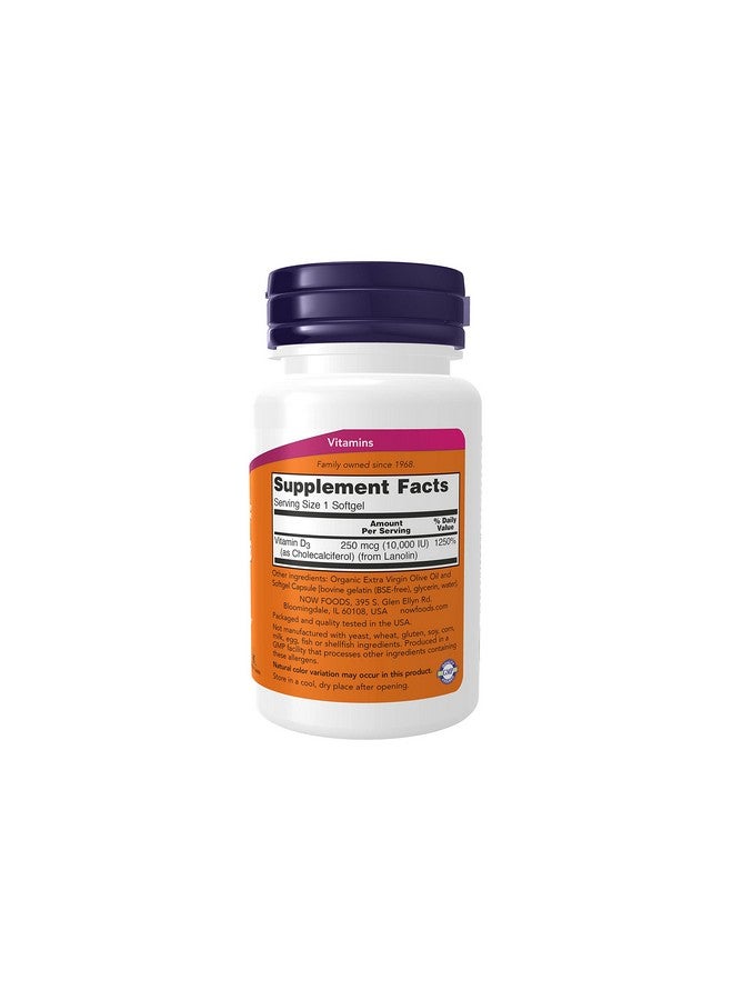 now Supplements Vitamin D3 10000 Iu Softgels Vitamin D Joint Support 240 Softgels - Image 3