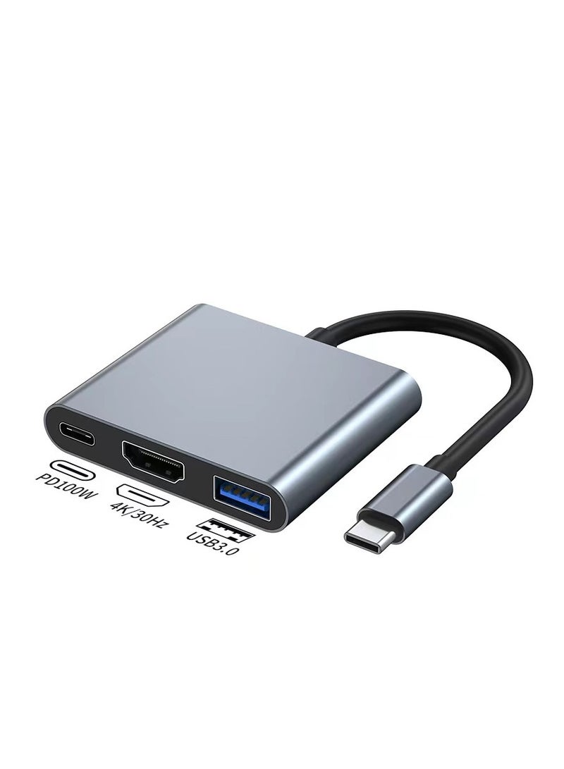 USB Type C Digital AV Multiport Adapter, Type C HDMI, Convert, USB C Hub, 100W High Speed PD Charging, 1080P, 4K Compatible, Switch TV Output - Image 1