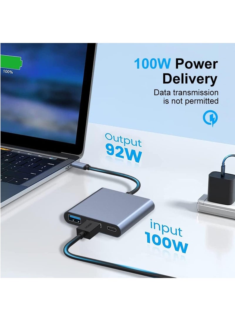 USB Type C Digital AV Multiport Adapter, Type C HDMI, Convert, USB C Hub, 100W High Speed PD Charging, 1080P, 4K Compatible, Switch TV Output - Image 3