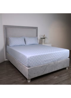 Home Box Malta Pixel Printed Cotton Super King Fitted Sheet 200 x 33 x 200 cm  - Image 1