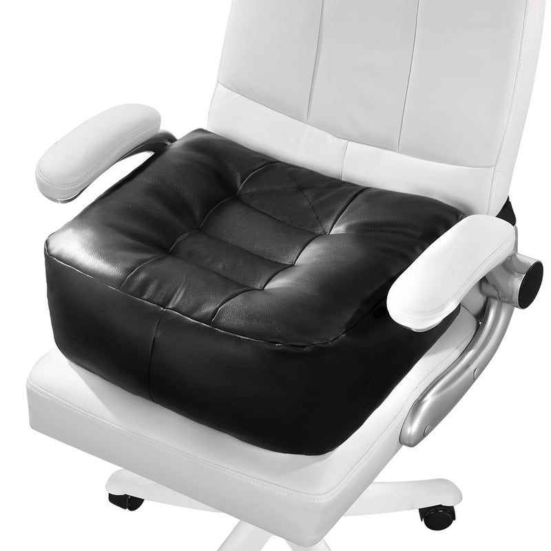 HOMBYS Extra Thick Chair Cushions for Office6 in Breathable Adult Booster Seat for CarWaterproof Car Seat Cushion to Raise Seat HeightPU Leather Desk Chair Cushion for Long Sitting - Image 2