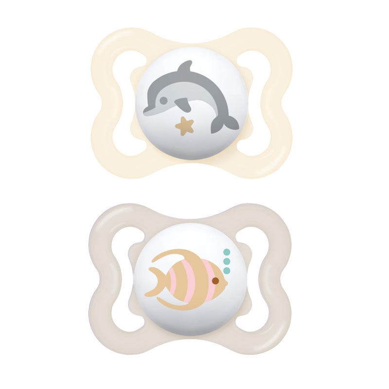 MAM Air Baby Pacifier, for Sensitive Skin, Sterilizer Case, 2 Pack, 0-6 Months, Unisex - Image 1