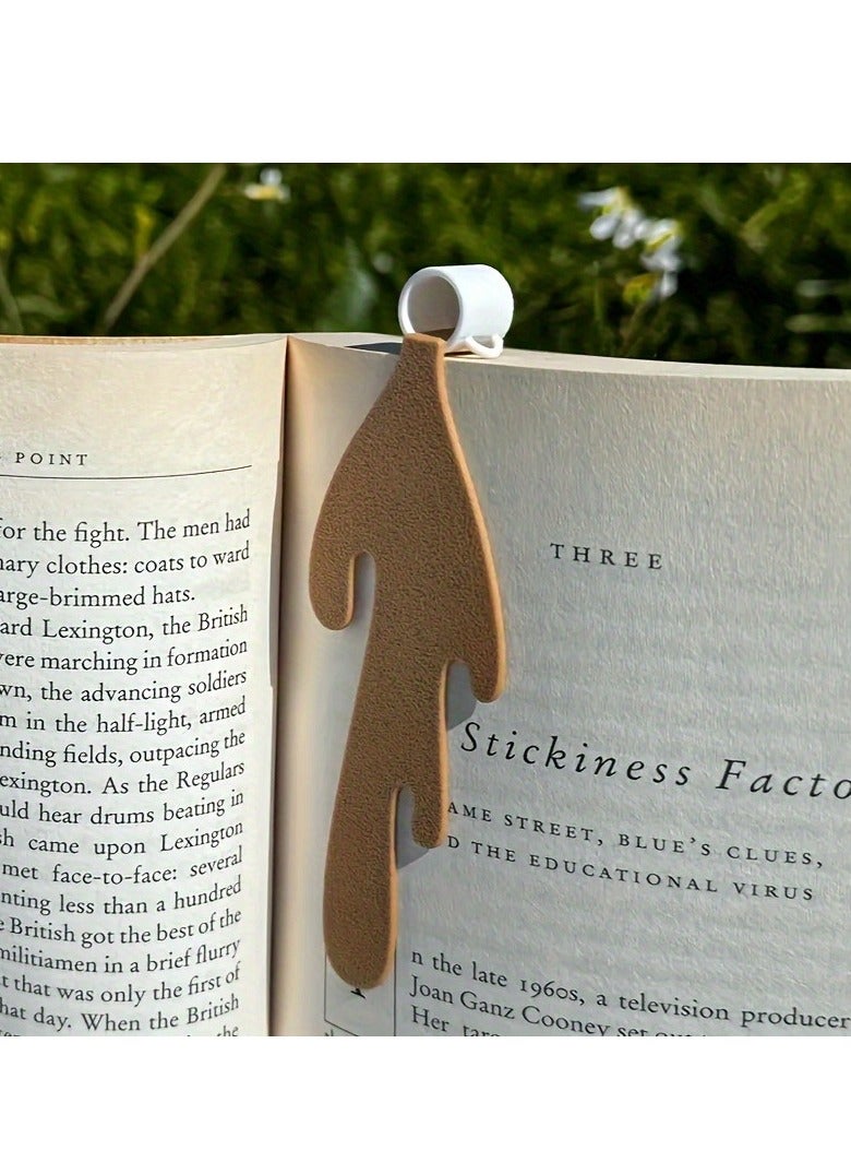 1pc Spilled Coffee Bookmark, Unique Bookmarks, Cute Funny Bookmarks for Book Lovers Gifts, Funny Spilled Coffee Bookmark, Bookmarks for Women, Men, Kids, Teachers - Image 1