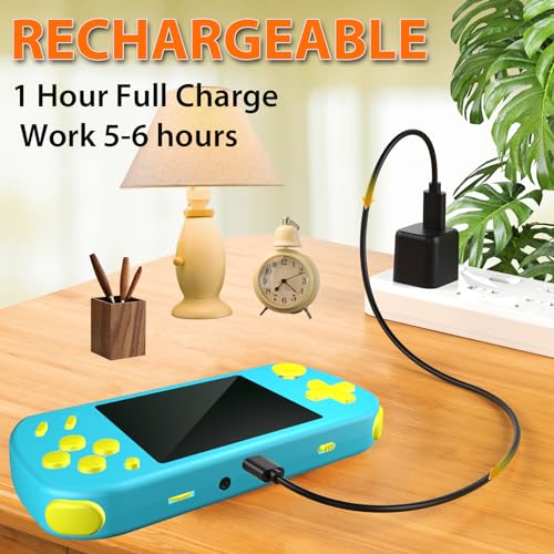 BEICO Handheld Games for Kids Adults with Built in 268 Classic Retro Video Games,3.0'' Color Screen Rechargeable Portable Arcade Gaming Player,Boys Girls Travel Electronics Toys Birthday Gift (A-Blue) - Image 3