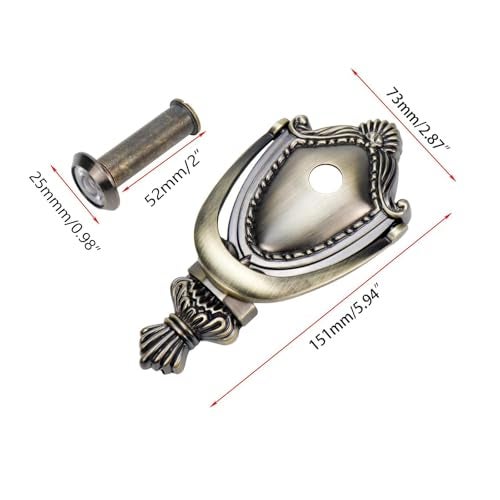 Woogim 1PC Bronze Door Knocker Zinc Alloy Vintage Door Knocker Door and Gate Knocker Handle Pull - Image 3