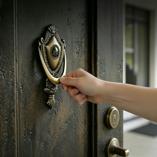 Woogim 1PC Bronze Door Knocker Zinc Alloy Vintage Door Knocker Door and Gate Knocker Handle Pull - Image 5