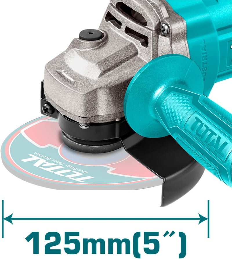 TOTAL 1100W Variable Speed Angle Grinder - 125mm (5") Professional Power Cutter with M14 Spindle & Auxiliary Handle - Image 4