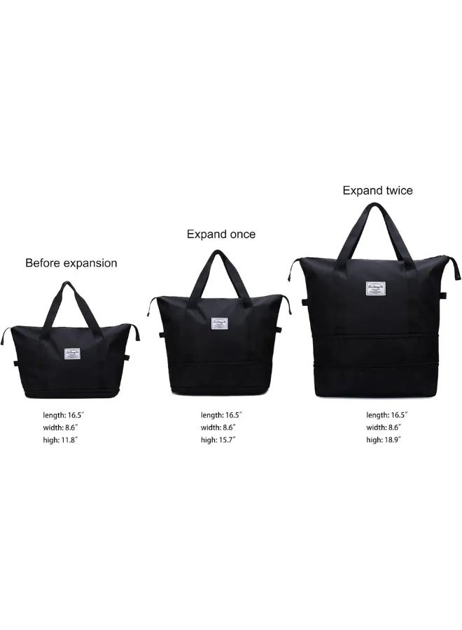 شنطة سفر دفل هوبيفاز شنطة غسيل مقاومة للماء، كبيرة - أسود - Image 1