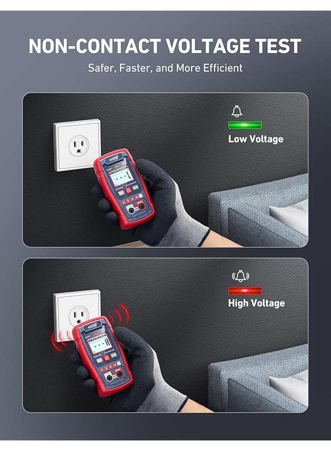 Astroai Multimeter Tester 2000 Counts, Smart Measuring Mode, Auto-Ranging Digital Volt Meter, Fast Accurately Measures Ac/Dc Voltage, Resistance, Continuity, Supports A Non-Contact Voltage Function - Image 4