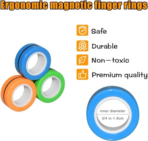 QINGLER Sensory Fidget Toys Set 6 Pack Stocking Stuffers Gifts for Kids and Adults Infinity Cube Magnetic Rings Fidget Gaming Pad Flippy Chain for Autism Relieve Stress and AntiAnxiety - Image 5