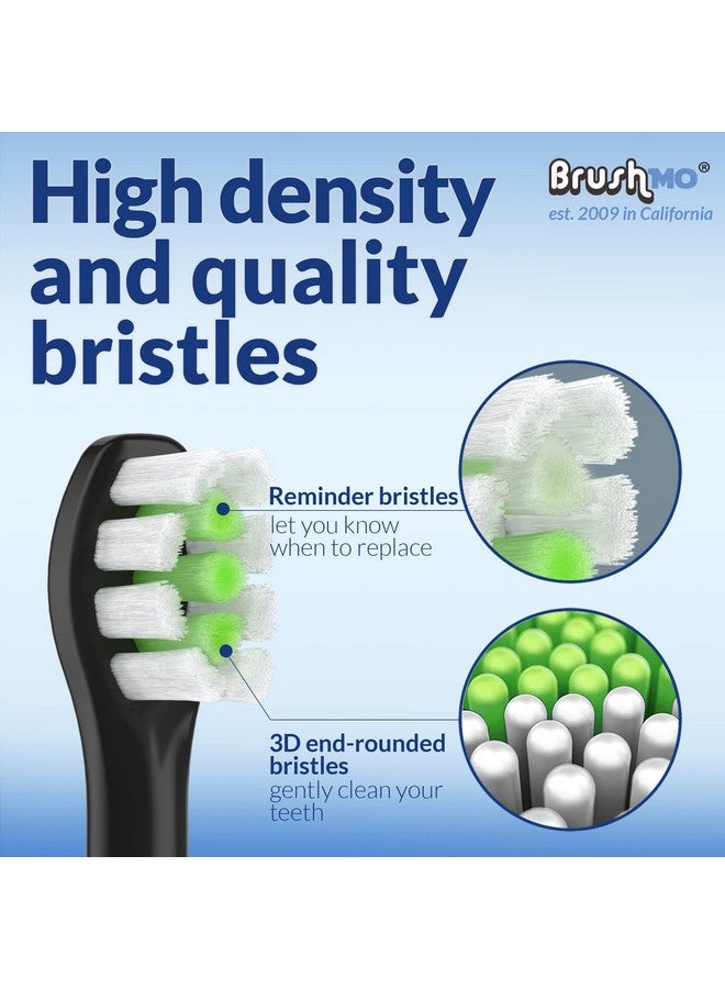 Brushmo رؤوس فرشاة أسنان بديلة مدمجة متوافقة مع فيليبس سونيكير HX6072 سوداء 8 عبوات - Image 4