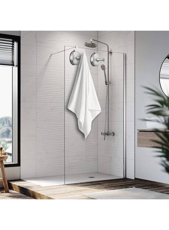 DGYB DGYB Suction Cup Hooks for Shower 2-Pcs Heavy-Duty 15LB Max Load, 304 Stainless Steel & PVC, No Drill Bathroom Wall Hooks for Towels, Robe, Loofah (Brush)  - Image 3