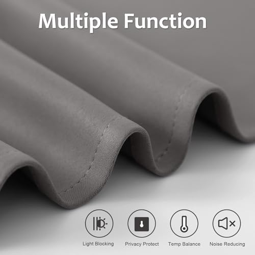 WdFour French Door Curtain, Window Blackout Curtain, Suitable for Front Doors, Side Doors, Door and Window Covers with Insulation and Thermal Insulation Functions. (25W x 70L Inch Dark Gray, 1 Panel) - Image 4