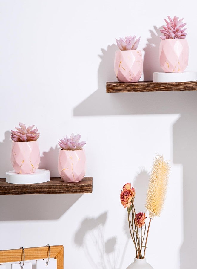 ZENIDA Artificial Succulent Plants in 4 Pink Ceramic Pots, Cute Fake Plants for Vanity Decor, Office, Desk, Bathroom, Kitchen, Bedroom, Shelves Decor for Women, Girls Gift - Image 3