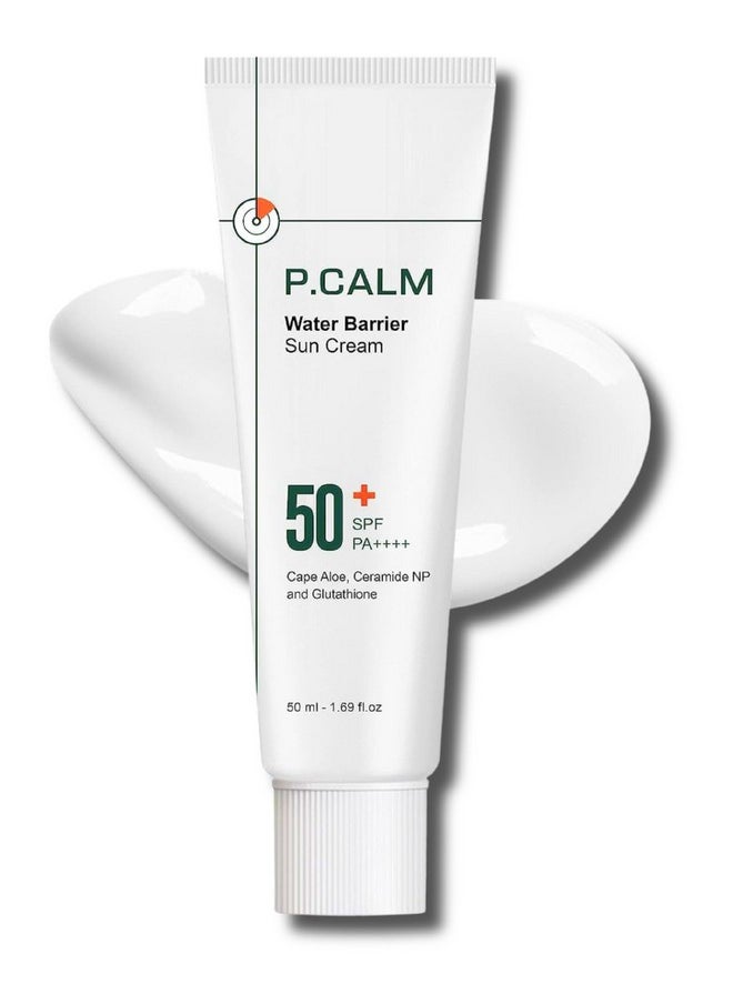 P.CALM P.CALM Water Barrier Moisturizing Sun Cream Matte-Finish No White Cast SPF 50+ PA++++ Vegan Calming Moisture Daily Sunscreen for Dry Oily Sensitive Skin Korean Skincare  - Image 1