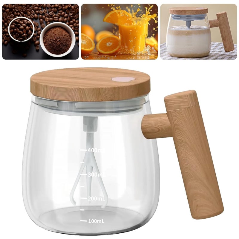VDHU Electric Mixing Mug,Self Stirring Coffee Mug with Lid & Handle Home Office Stirring Cup,400ml Lightweight Self Mixing Cup High Speed Suitable for Coffee/Milk/Protein Powder - Image 1