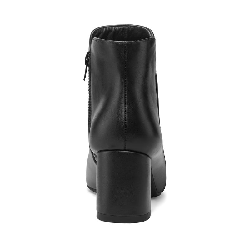 mysoft Women's Ankle Boots Chunky Block Low Heel Comfortable Pointed Toe Side V Cutout Dressy Office Booties with Zipper - Image 4