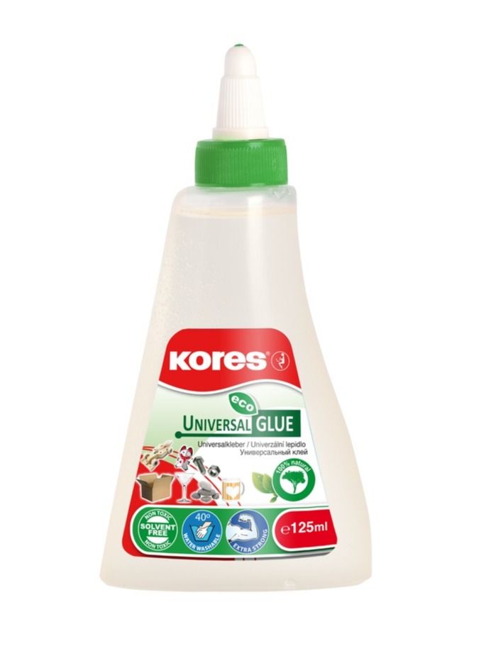 Kores - Eco Universal: Strong-Hold Adhesive Liquid Craft Glue for Kids and Adults, Environmentally Friendly and Non-Toxic, for Arts and Crafts, School and Office Supplies, Pack of 1 x 125ml - Image 1