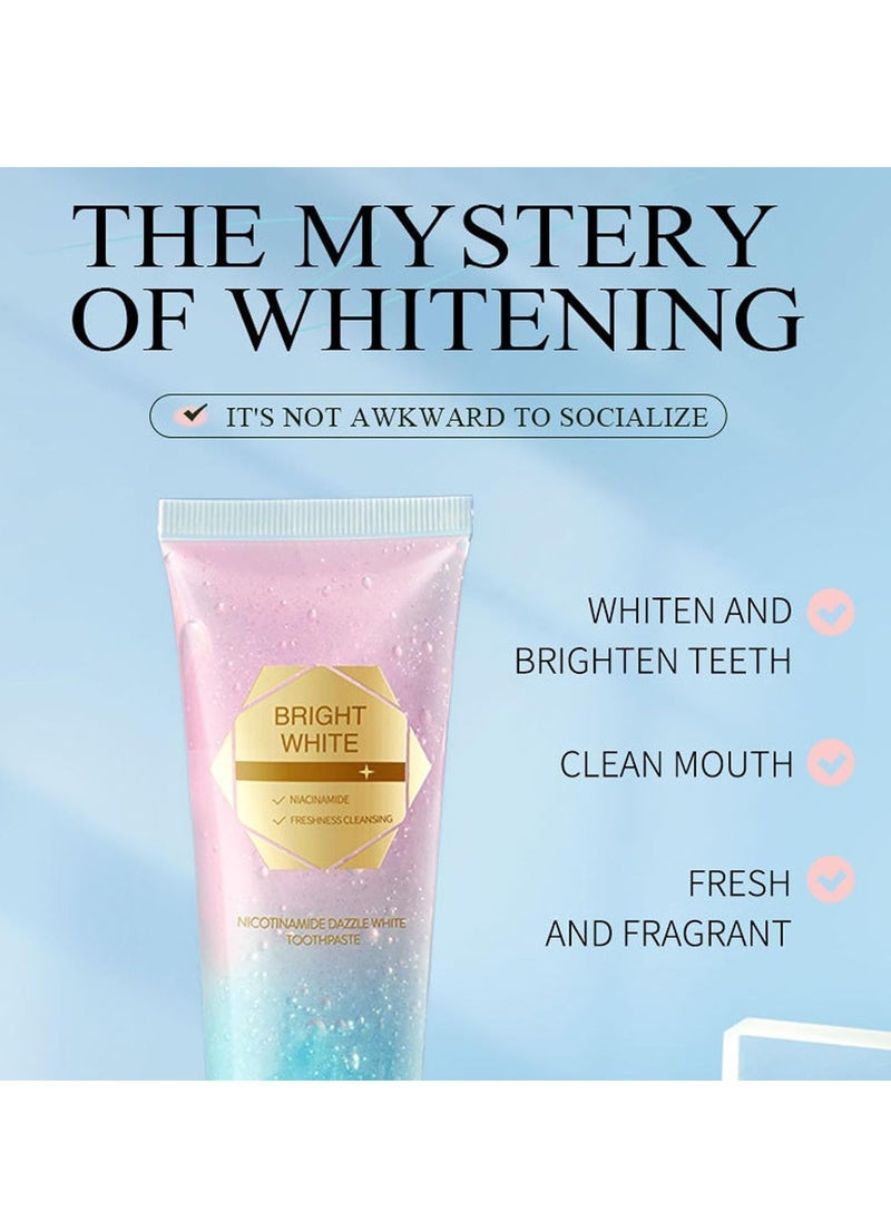 HUNMUI Easilyous Bright White Toothpaste, Whitening Toothpaste with Niacinamide, Thoroughly Removes Stains, Repairs and Protects Teeth, Protects Enamel and Relieves Sensitivity 100g - Image 2